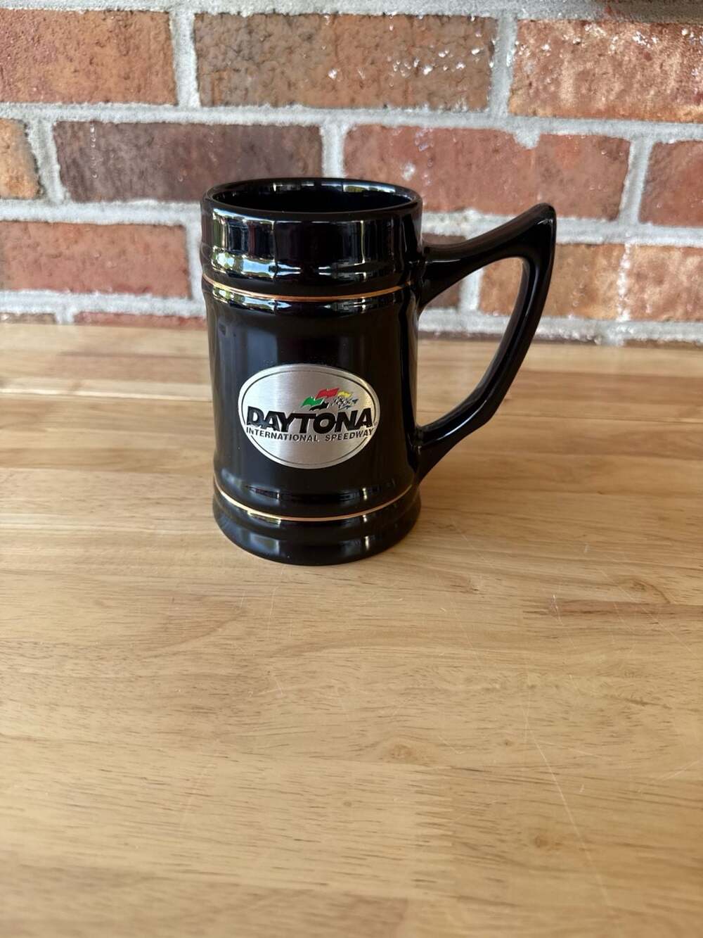 Daytona International Speedway Black Ceramic Beer Stein Mug 5.5"